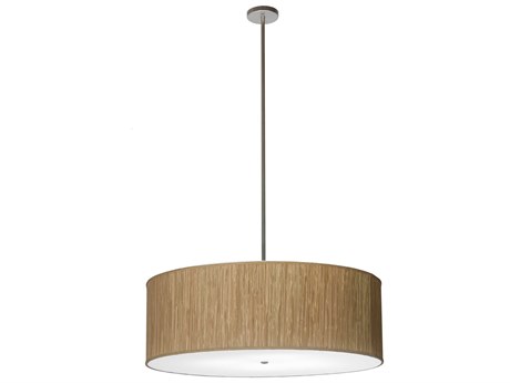 Meyda Cilindro 4-Light Brushed Aluminum Green LED Drum Pendant