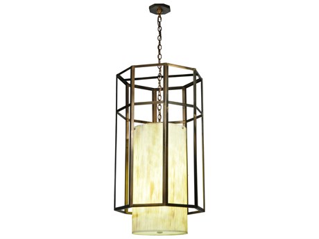 Meyda Cilindro 4-Light Antique Copper Cylinder Pendant