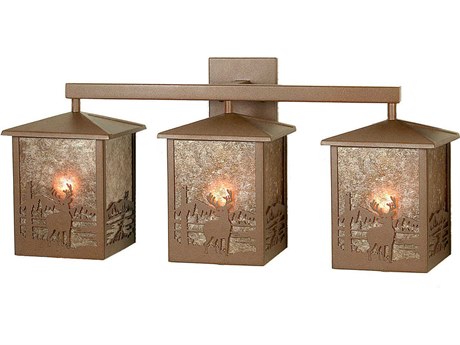 Meyda 3-Light Rust Brown Glass Wall Sconce