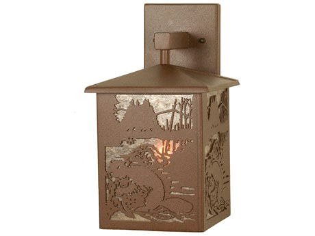 Meyda Beaver At Work 1-Light Rust Brown Glass Wall Sconce