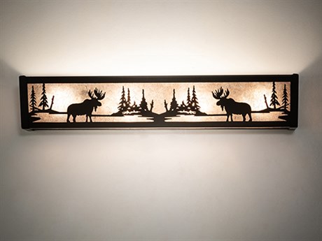Meyda Moose At Lake 4-Light Black Glass Vanity Light