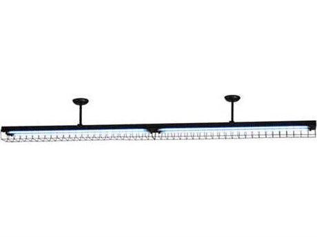 Meyda 2-Light Black Glass Linear Semi Flush Mount