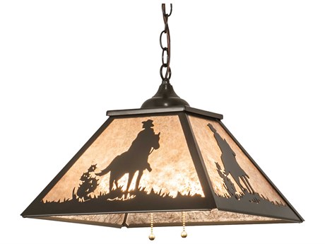 Meyda 1-Light Timeless Bronze Glass Empire Pendant