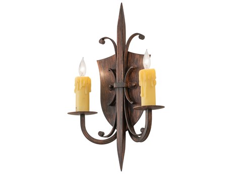 Meyda Shield 2-Light Bronze Wall Sconce