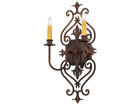 Meyda Louisa 2-Light Bronze Wall Sconce
