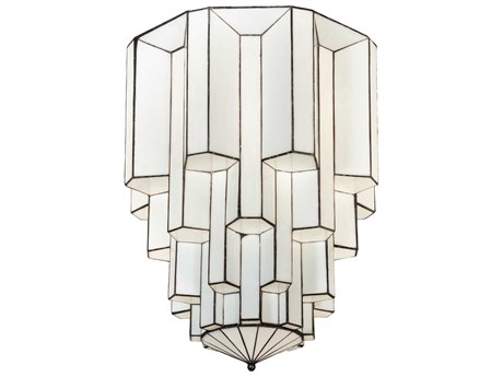 Meyda Paramount 1-Light Black Glass Flush Mount