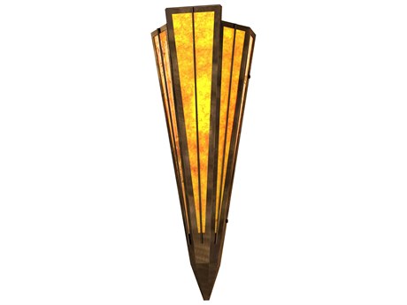 Meyda Brum 1-Light Antique Copper Glass Wall Sconce