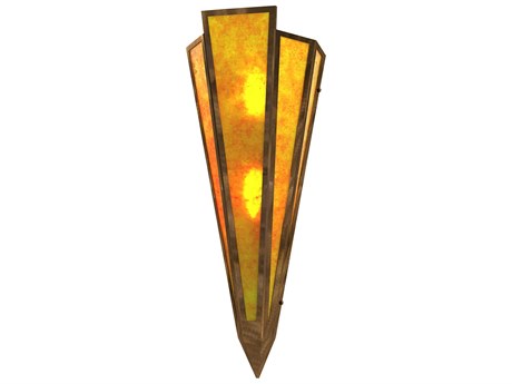Meyda Brum 2-Light Antique Copper Glass Wall Sconce