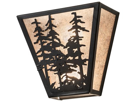Meyda Pines 2-Light Black Glass Wall Sconce
