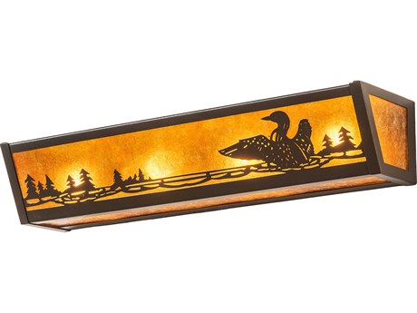 Meyda Loon 4-Light Timeless Bronze Glass Vanity Light