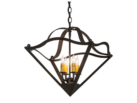 Meyda 4-Light Wrought Iron Brown Candelabra Chandelier