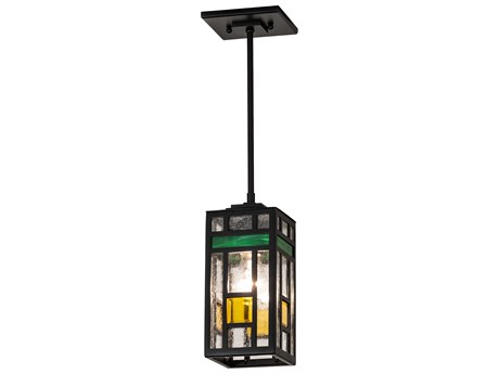 Meyda Polaris 1-Light Solar Black Glass Mini Pendant