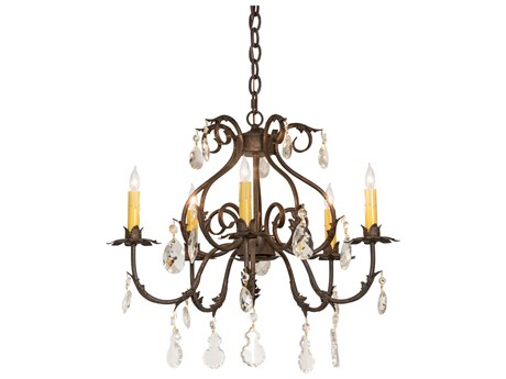 Meyda Chantilly 5-Light Bronze Crystal Candelabra Chandelier