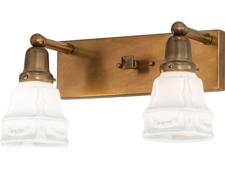 Meyda Revival Garland 2-Light Brass Tint Glass Vanity Light