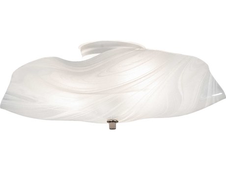 Meyda Metro 3-Light Brushed Nickel Glass Flush Mount