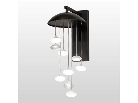 Meyda 9-Light Matte Black White Wall Sconce