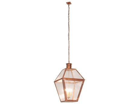 Meyda Falmouth 4-Light Copper Natural Brass Glass LED Lantern Pendant