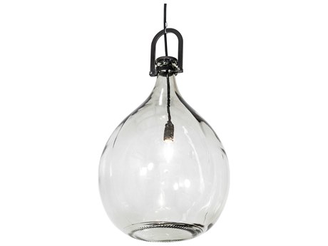 Meyda Euri Tanta 1-Light Black Chrome Glass Pendant