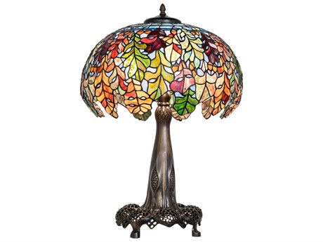 Meyda Leaf Mahogany Bronze Buffet Lamp