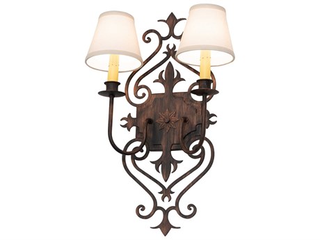 Meyda 2-Light Cimarron Bronze Wall Sconce