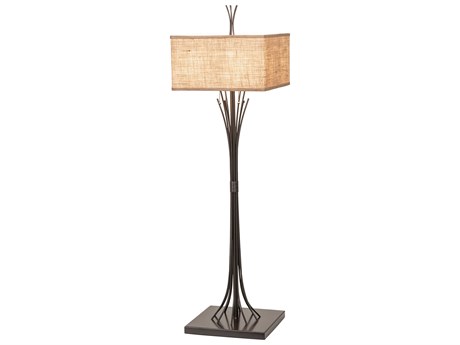 Meyda Ramus Timeless Bronze Beige Burlap Textrene Floor Lamp