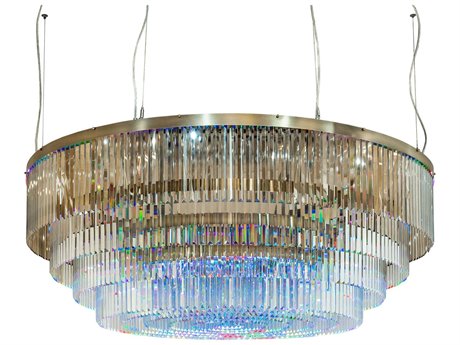 Meyda Beckam Natural Brass Crystal LED Tiered Chandelier