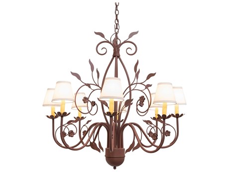 Meyda Bordeaux 8-Light Rust Brown Candelabra Empire Chandelier
