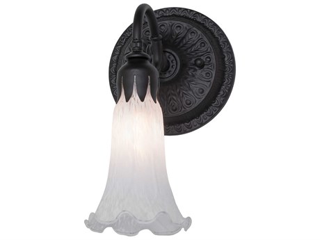 Meyda Pond Lily 1-Light Oil Rubbed Bronze Glass Wall Sconce