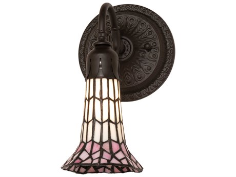 Meyda Stained Glass Pond Lily 1-Light Oil Rubbed Bronze Tiffany Wall Sconce