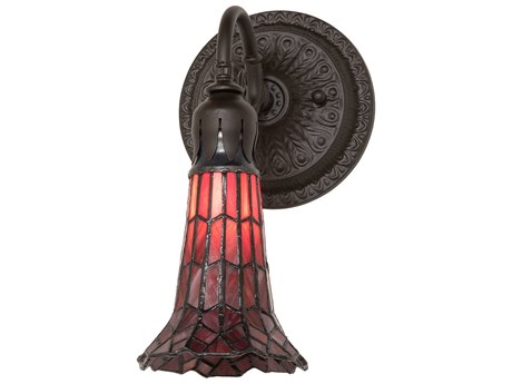 Meyda Stained Glass Pond Lily 1-Light Oil Rubbed Bronze Tiffany Wall Sconce