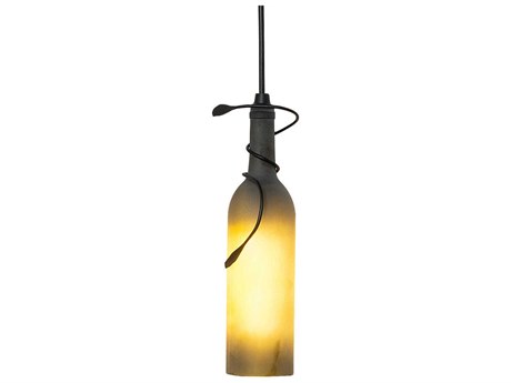 Meyda Tuscan Vineyard 1-Light Textured Black Glass Mini Pendant