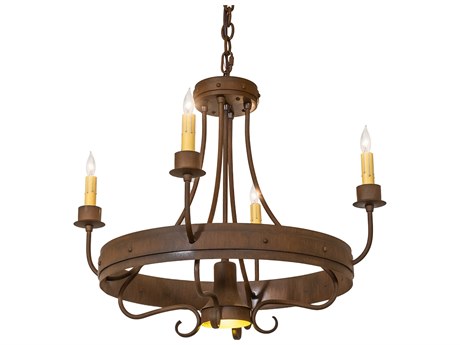 Meyda 4-Light Rustic Iron Bronze Chandelier