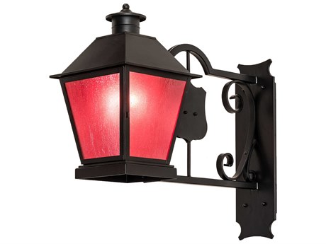 Meyda Stafford 1 - Light Outdoor Wall Light with Frosted Amethyst Shade