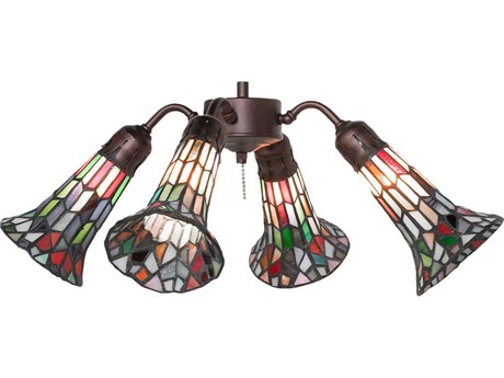 Meyda Stained Glass Pond Lily 4 - Light Fan Kit