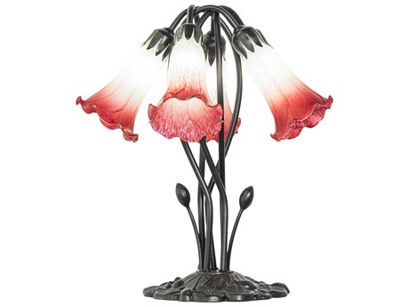 Meyda Pond Lily Mahogany Bronze Table Lamp