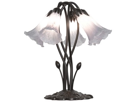 Meyda Pond Lily Mahogany Bronze Table Lamp