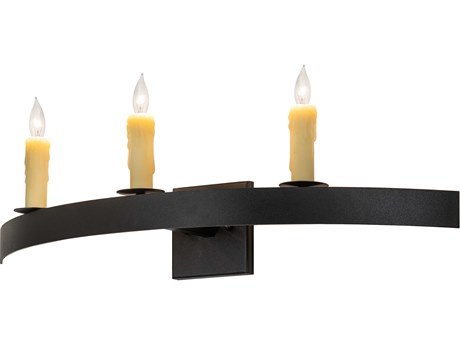 Meyda Lakeshore 3-Light Textured Black Vanity Light