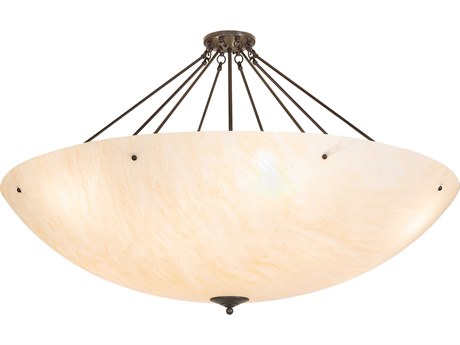 Meyda Madison 12-Light Timeless Bronze Bowl Semi Flush Mount