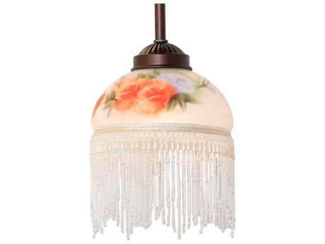 Meyda Roussillon 1-Light Mahogany Bronze Glass Dome Mini Pendant