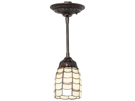 Meyda 1-Light Mahogany Bronze Bell Mini Pendant