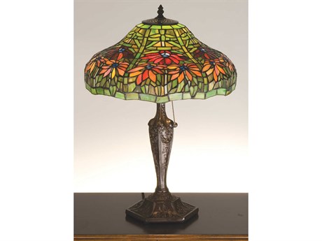 Meyda Brown Glass Tiffany Table Lamp