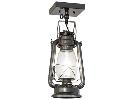 Meyda Miners Lantern 1-Light Oil Rubbed Bronze Flush Mount