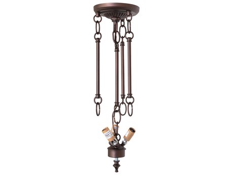 Meyda 3-Light Mahogany Bronze Semi Flush Mount