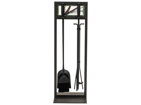 Meyda Pine Branch Wrought Iron 4-Piece Fire Place Tool Set