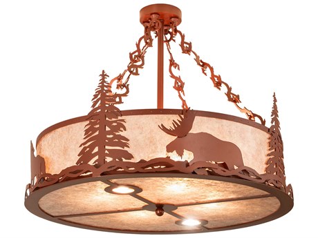Meyda Wildlife 6-Light Pearl Copper Pendant