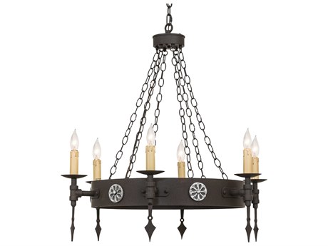 Meyda Warwick 6-Light Dark Roast Black Candelabra Chandelier