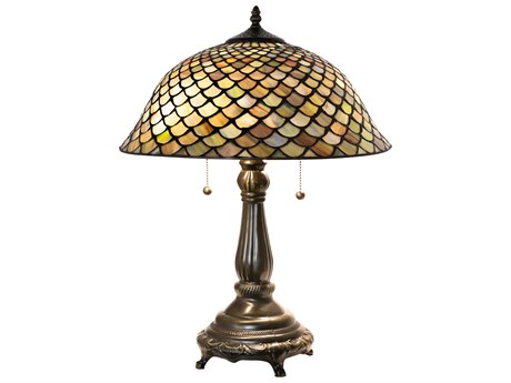 Meyda Tiffany Fishscale Mahogany Bronze Table Lamp