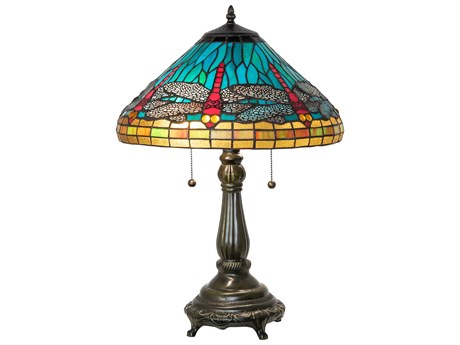 Meyda Tiffany Dragonfly Mahogany Bronze Table Lamp