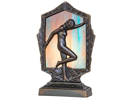 Meyda Posing Deco Lady Antique Brass Table Lamp