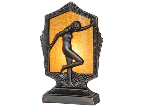 Meyda Posing Deco Lady Antique Brass Table Lamp